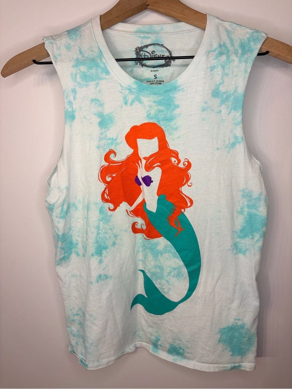 Disney The Little Mermaid Women’s Ariel Tie Dye Muscle Tee, Size Small - Picture 4 of 8
